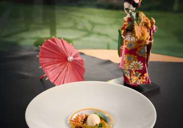 Dish on table at restaurant .